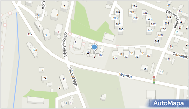 Łaziska Górne, Wyrska, 1H, mapa Łaziska Górne