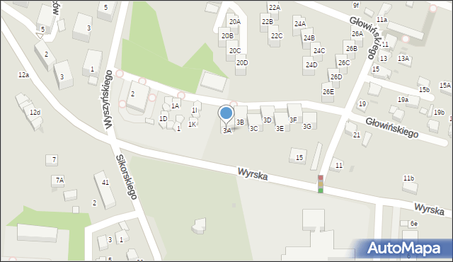 Łaziska Górne, Wyrska, 3A, mapa Łaziska Górne