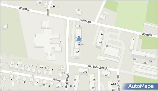 Łaziska Górne, Wyrska, 6B, mapa Łaziska Górne