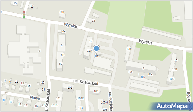 Łaziska Górne, Wyrska, 8a, mapa Łaziska Górne