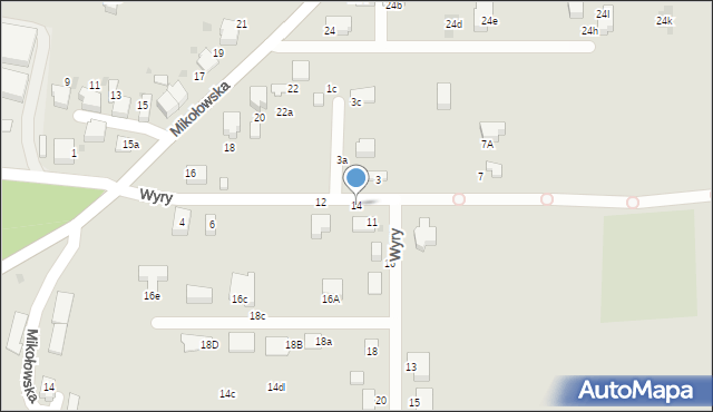 Łaziska Górne, Wyry Pawła, 14, mapa Łaziska Górne