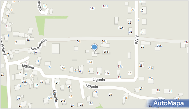 Łaziska Górne, Wyry Pawła, 26e, mapa Łaziska Górne