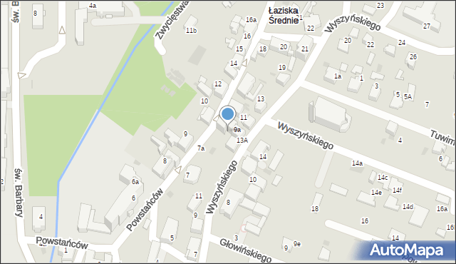 Łaziska Górne, Wyszyńskiego Stefana, ks. kard., 13, mapa Łaziska Górne