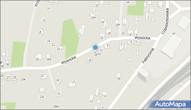 Łazy, Wysocka, 13, mapa Łazy