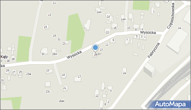 Łazy, Wysocka, 15, mapa Łazy