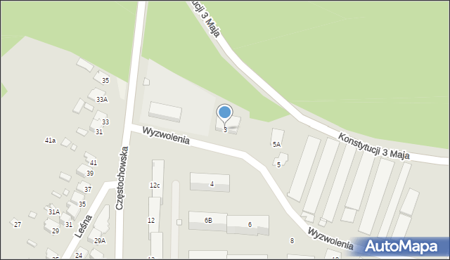 Łazy, Wyzwolenia, 3, mapa Łazy