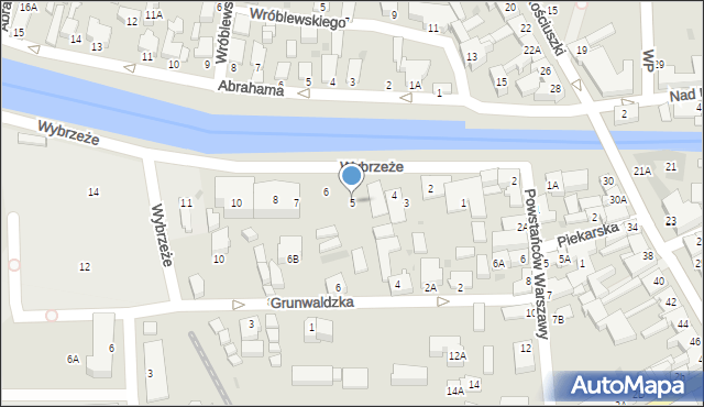 Łeba, Wybrzeże, 5, mapa Łeba