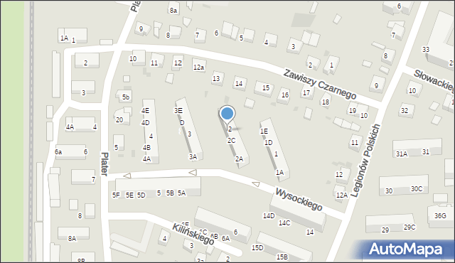 Lębork, Wysockiego Piotra, 2D, mapa Lębork