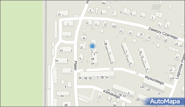 Lębork, Wysockiego Piotra, 4C, mapa Lębork