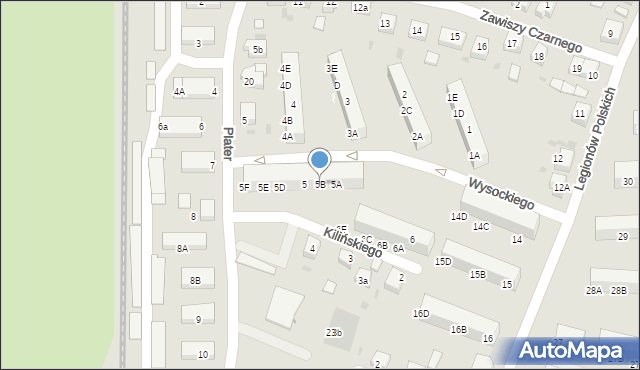 Lębork, Wysockiego Piotra, 5B, mapa Lębork