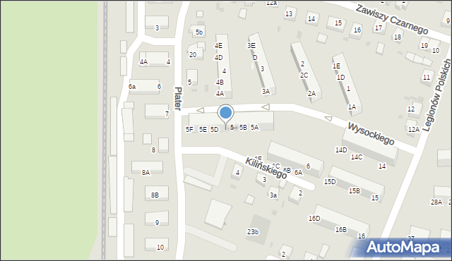 Lębork, Wysockiego Piotra, 5C, mapa Lębork