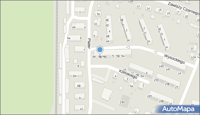 Lębork, Wysockiego Piotra, 5E, mapa Lębork