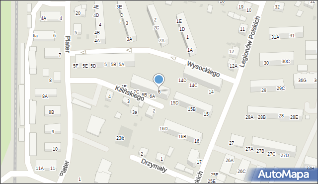 Lębork, Wysockiego Piotra, 6, mapa Lębork