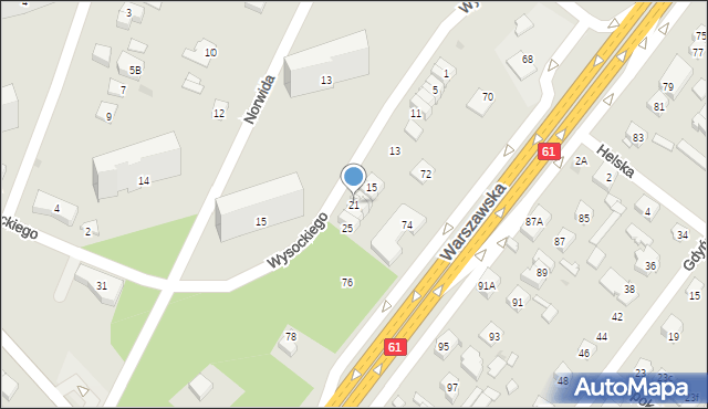 Legionowo, Wysockiego Piotra, 21, mapa Legionowo