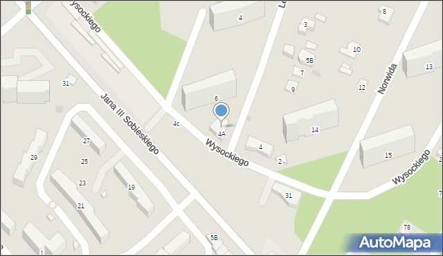 Legionowo, Wysockiego Piotra, 4B, mapa Legionowo