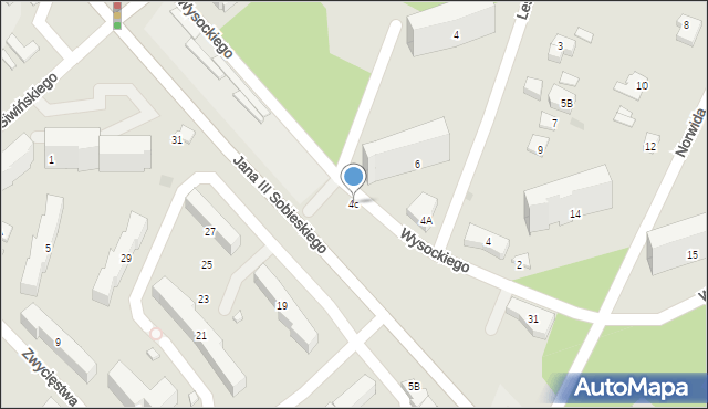 Legionowo, Wysockiego Piotra, 4c, mapa Legionowo