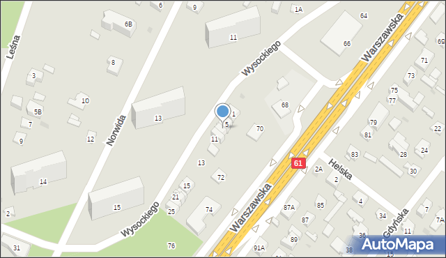 Legionowo, Wysockiego Piotra, 7, mapa Legionowo