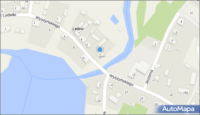 Leśno, Wyszyńskiego Stefana, ks. kard., 13, mapa Leśno