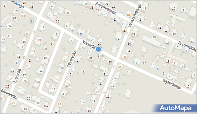 Leszno, Wybickiego Józefa, gen., 1, mapa Leszno