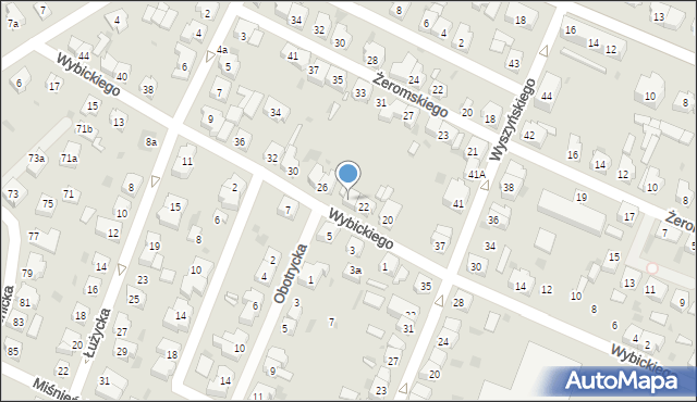 Leszno, Wybickiego Józefa, gen., 24, mapa Leszno