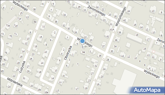 Leszno, Wybickiego Józefa, gen., 3, mapa Leszno