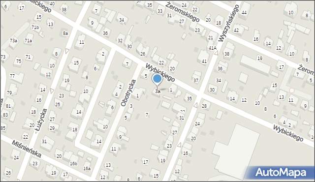 Leszno, Wybickiego Józefa, gen., 3a, mapa Leszno