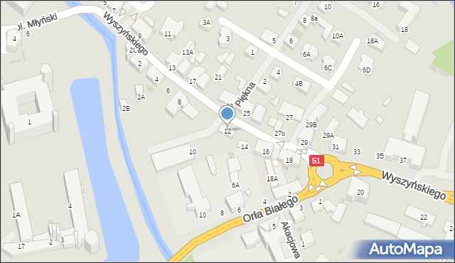 Lidzbark Warmiński, Wyszyńskiego Stefana, ks. kard., 12, mapa Lidzbark Warmiński