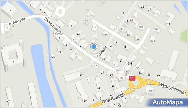 Lidzbark Warmiński, Wyszyńskiego Stefana, ks. kard., 23A, mapa Lidzbark Warmiński