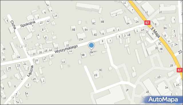 Lipno, Wyszyńskiego Stefana, ks. kard., 9A, mapa Lipno