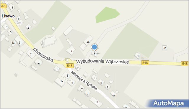 Lisewo, Wybudowanie Wąbrzeskie, 2, mapa Lisewo