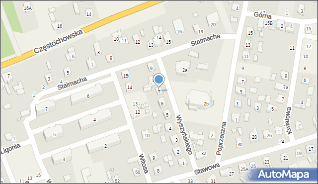 Lisów, Wyszyńskiego Stefana, ks. kard., 7, mapa Lisów