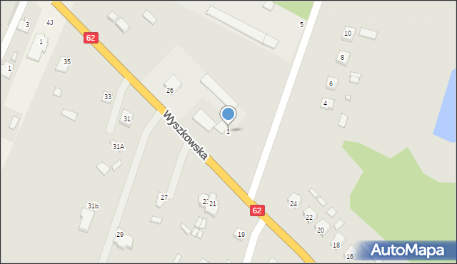 Łochów, Wyspiańskiego Stanisława, 1, mapa Łochów