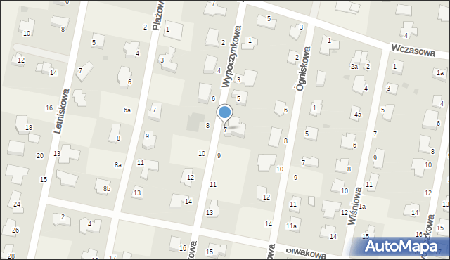 Łochowo, Wypoczynkowa, 7, mapa Łochowo