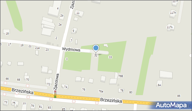 Łódź, Wydmowa, 31, mapa Łodzi