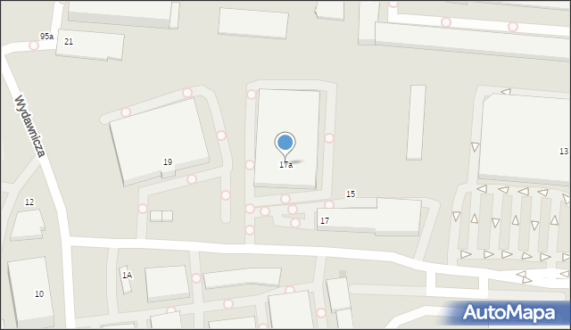 Łódź, Wydawnicza, 17a, mapa Łodzi