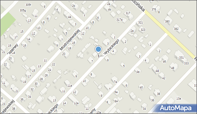 Łódź, Wybickiego Józefa, gen., 5, mapa Łodzi