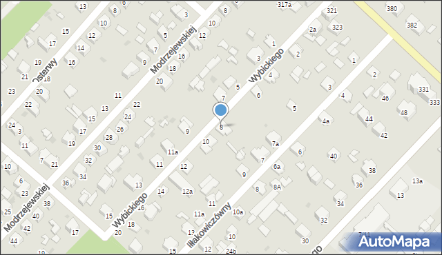 Łódź, Wybickiego Józefa, gen., 8, mapa Łodzi