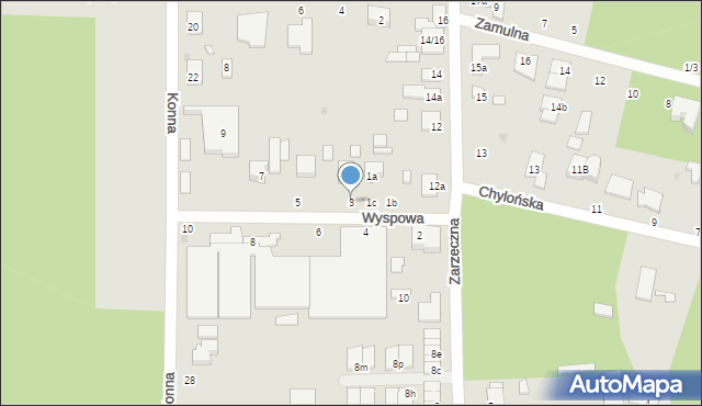 Łódź, Wyspowa, 3, mapa Łodzi