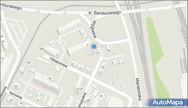 Łódź, Wygodna, 7, mapa Łodzi