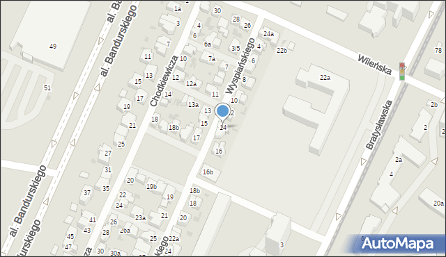 Łódź, Wyspiańskiego Stanisława, 14, mapa Łodzi