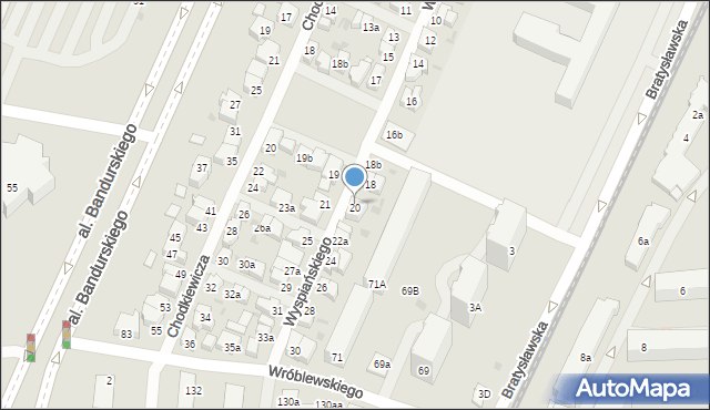 Łódź, Wyspiańskiego Stanisława, 20, mapa Łodzi