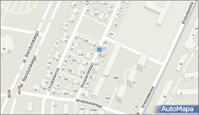 Łódź, Wyspiańskiego Stanisława, 20a, mapa Łodzi