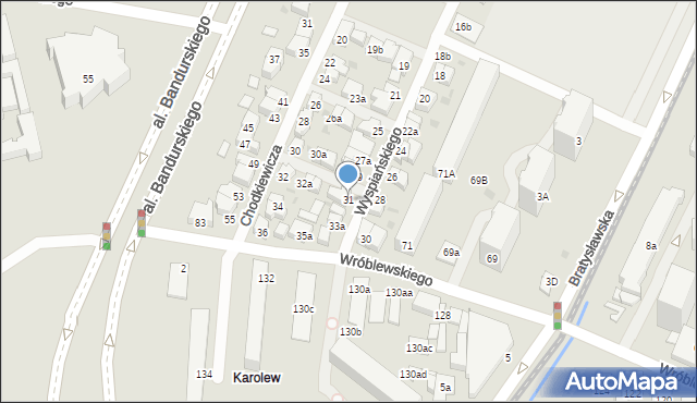 Łódź, Wyspiańskiego Stanisława, 31, mapa Łodzi