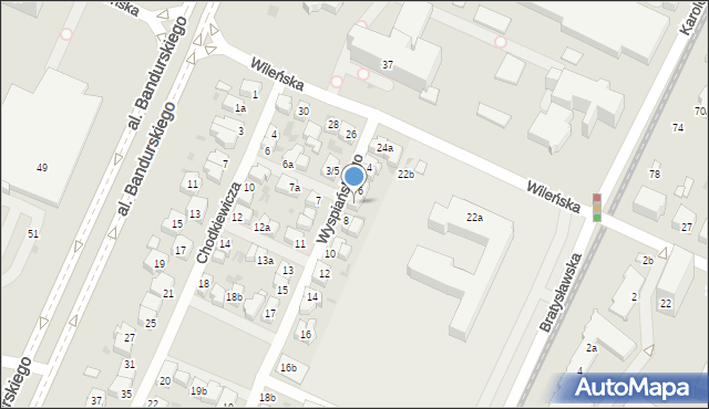 Łódź, Wyspiańskiego Stanisława, 6a, mapa Łodzi