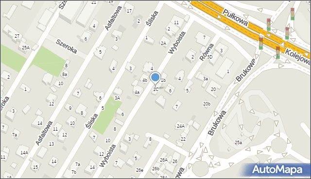 Łomianki, Wyboista, 1C, mapa Łomianki