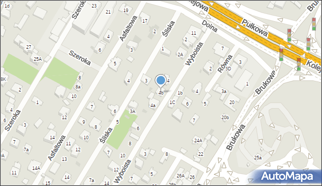 Łomianki, Wyboista, 4b, mapa Łomianki