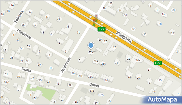 Łomianki, Wydmowa, 27a, mapa Łomianki