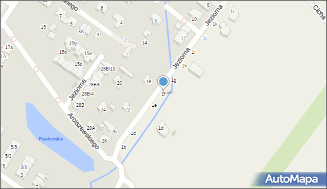 Łomianki Dolne, Wyjątkowa, 1f, mapa Łomianki Dolne