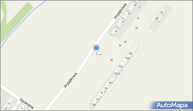 Łomianki Dolne, Wyjątkowa, 6a, mapa Łomianki Dolne