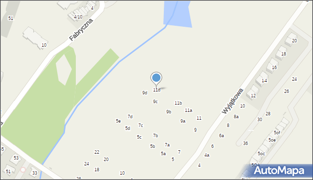 Łomianki Dolne, Wyjątkowa, 11d, mapa Łomianki Dolne